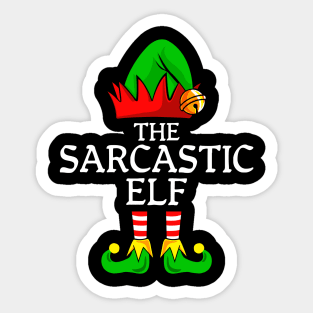 Matching Christmas pajamas sarcastic elf Sticker